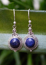 Boucles d'oreilles Lapis Lazuli, Boucles d'oreilles en argent sterling, SKU 6101