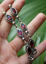Boucles d'oreilles grenat, grenat de Bohême, argent sterling 925, pierre de naissance de janvier, SKU 6103