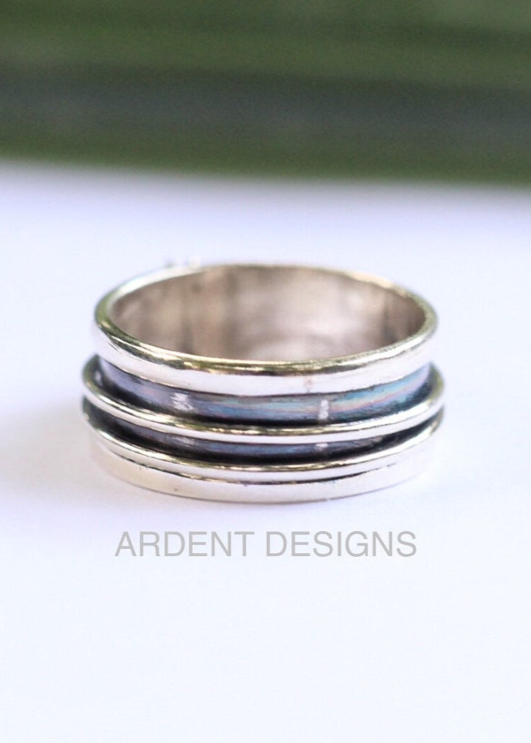 Bague Tournesol Tournesol pour Femme, Bague Fidget en Argent Sterling, SKU 6233
