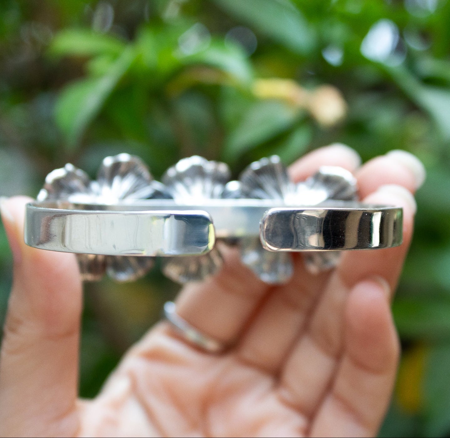 Verdant Blooms: Green Tourmaline Botanical bracelet.