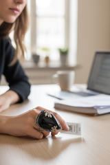 Black Onyx Oak Leaf Ring AR-6554