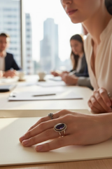 Anneau d'améthyste, anneau de forme ovale, AR-6700