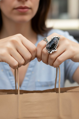 Coffin Black Onyx Ring, AR-6826