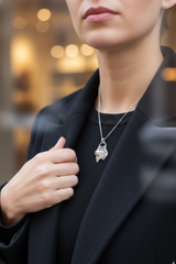 Lone Wolf Guardian – Sterling Silver Pendant Necklace, AP-7413