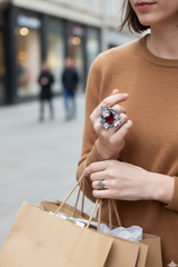 Anillo Granate Floral AR-6547