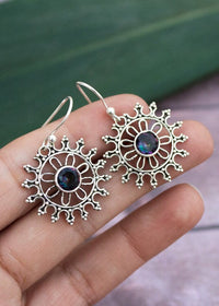Mystic Topaz Mandala Earrings, AE-2134