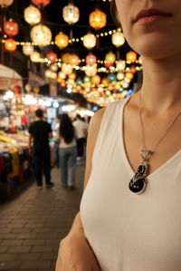 Black Onyx Pendant 925 Sterling Silver, Onyx Jewelry, AP-2071