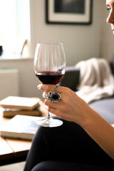 Serpent’s Embrace: Black Onyx Ring, AR- 7637