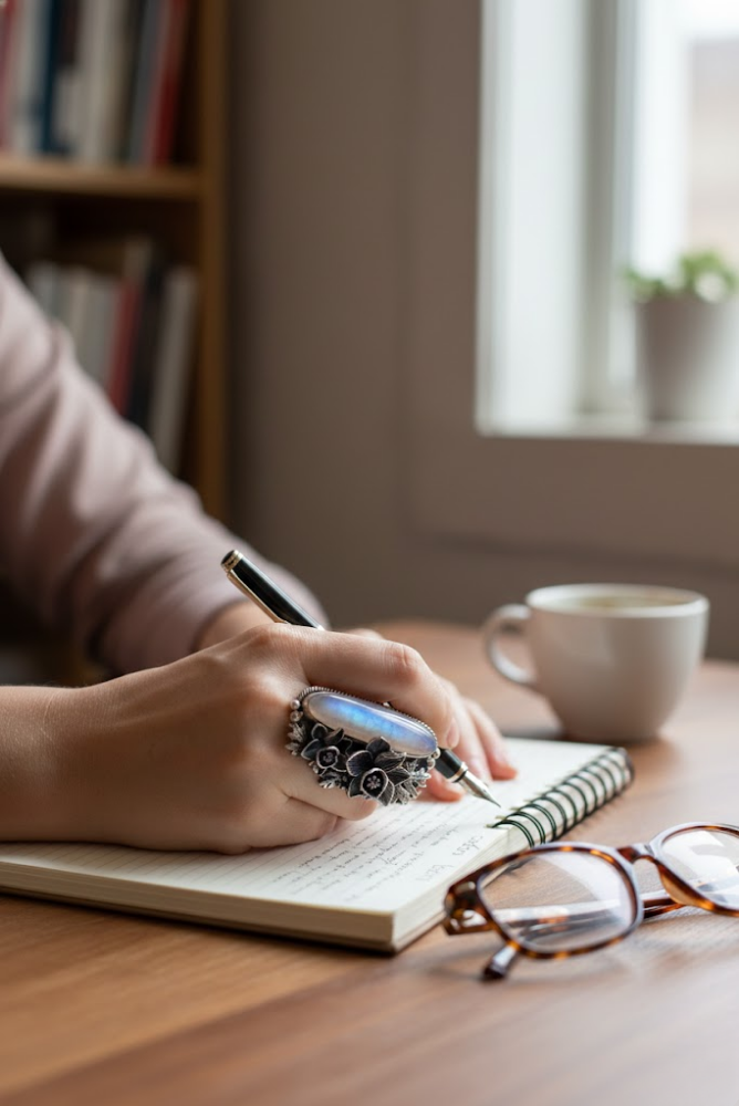 Moonlit Garden Elegance – Moonstone Ring, AR-7693