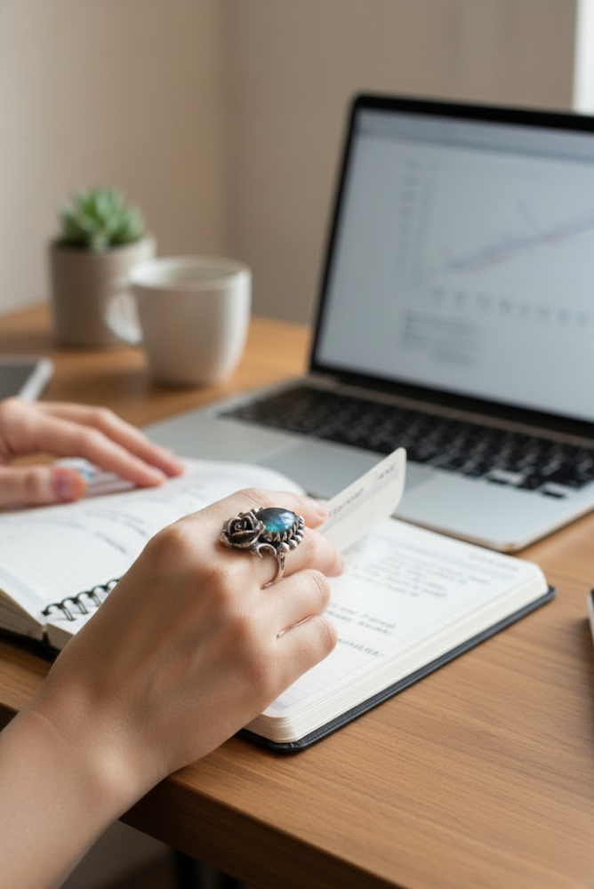 Labradorite Floral Ring, AR-7565