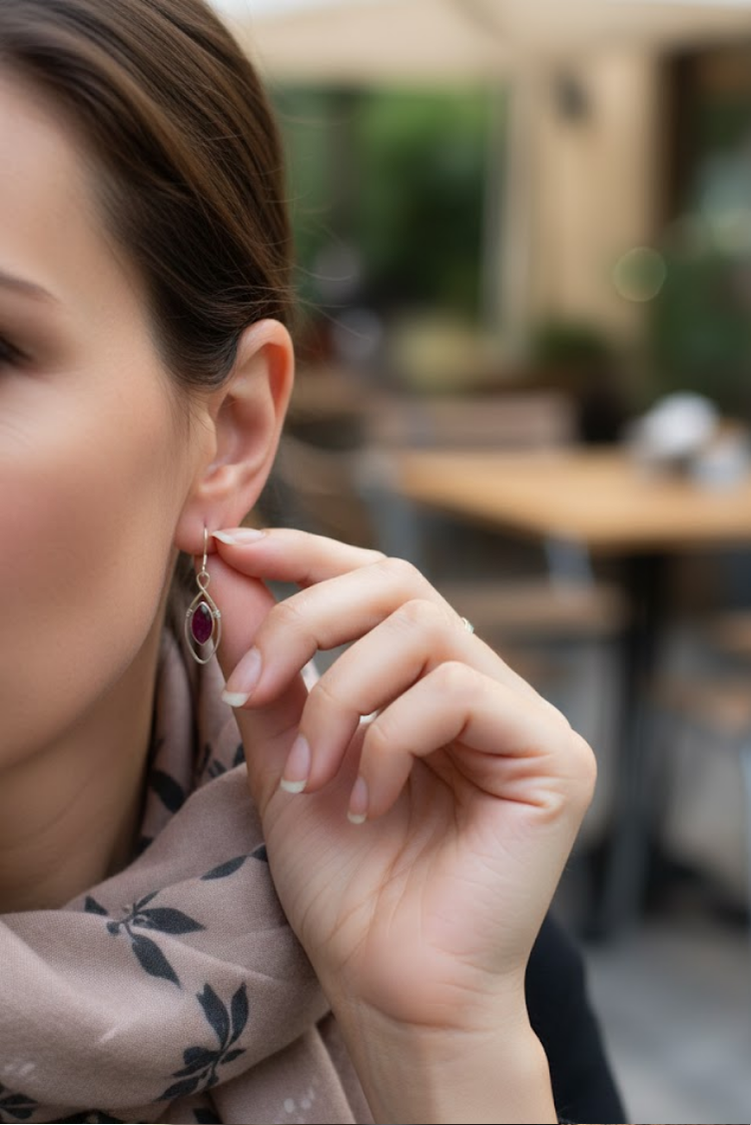 Ruby Earrings, AE-2122