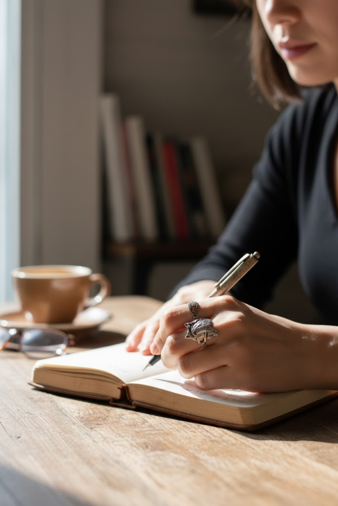 Lone Wolf Guardian – Sterling Silver Ring, AR-7715