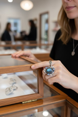 Moonfire Constellation — Labradorite & Moonstone Celestial Ring, AR-7729