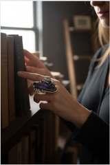 Twilight Vine – Long Amethyst Botanical Ring, AR-7545