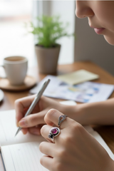 Blossom Whisper: Ruby Ring AR-7636