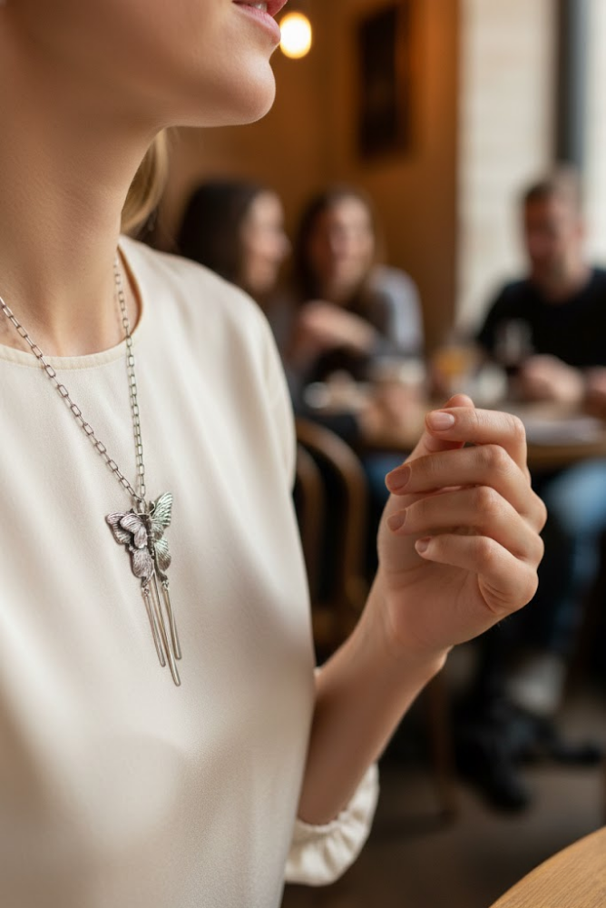 Soul in Flight – Sterling Silver Butterfly Pendant, AP-7701