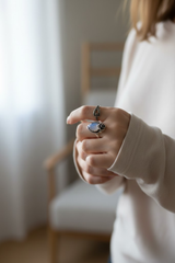 Moonkissed Floral Ring, AR-7505