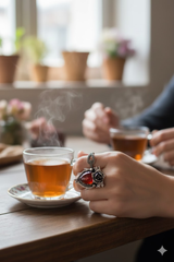 Secret Garden Rose – Red Onyx Ring, AR-7685