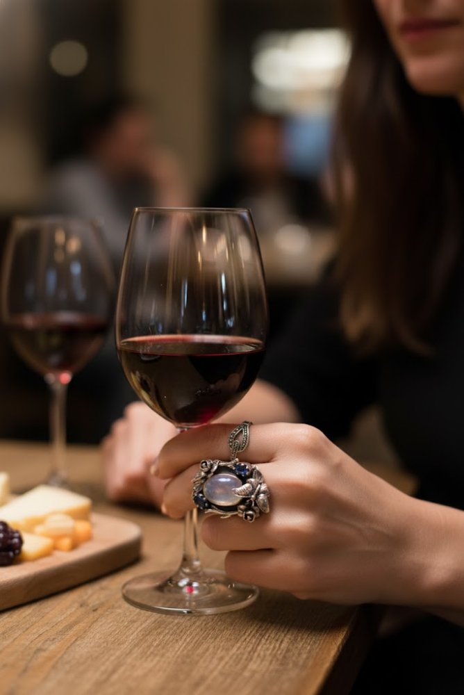 Midnight Butterfly Garden – Moonstone Ring, AR-7696