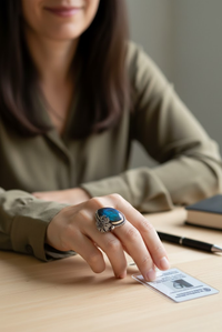 Labradorite Floral Ring, AR- 7136