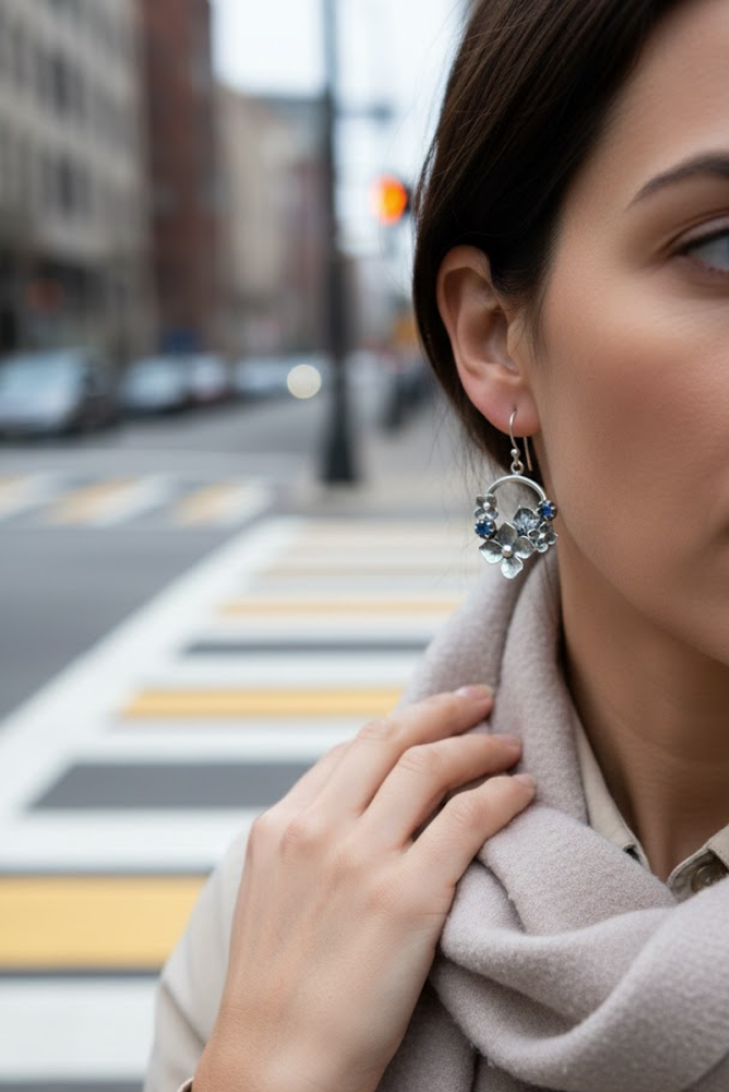 Floral Circle Earrings, AE-7228