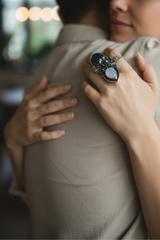 Celestial Duality – Labradorite & Moonstone Ring, AR-7697