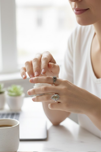 Anillo Amatista Verde, Plata de Ley, Regalo para Mujer, Anillo Artesanal SKU 6044