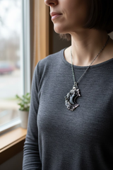 Crescent of Shadows- Black Onyx Pendant, AP- 7654