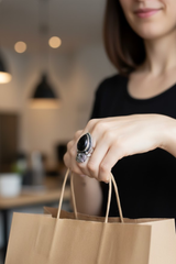 Black Onyx Owl Ring 925 Sterling Silver AR-6676