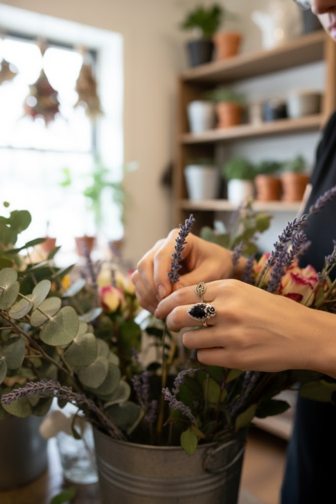 Petals of Shadows: Black Onyx Ring, AR- 7527