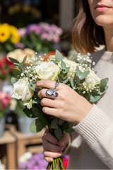 Night Garden Glow – Moonstone & Kyanite Ring, AR-7683