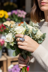 Night Garden Glow – Moonstone & Kyanite Ring, AR-7683