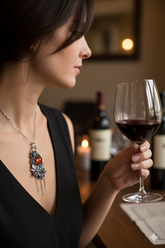 Whispers Beneath the Amber Canopy – Botanical Beryl Pendant, AP-7674