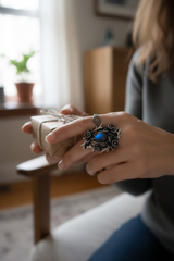 Northern Lights Lily – Labradorite Ring, AR-7698