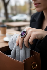 Blooming Amethyst: Everyday Elegance Ring, AR-7304