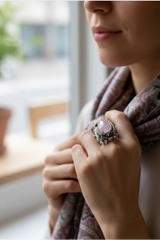 Petal of the Heart: Rose Quartz Ring, AR-7489
