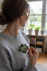 Enchanted Forest Heart – Botanical Pendant, AP-7703