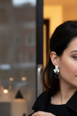 Black Onyx Oak Leaf Earrings AE-6648