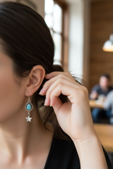 Starborn Whispers: Larimar Earrings, AE-7539