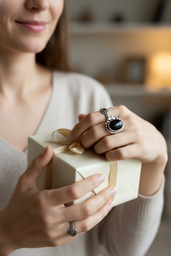 Luminous Night Ring Black Onyx, AR-7091