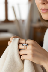 Bague céleste en pierre de lune, AR-6701