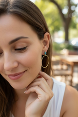 Pendientes de turquesa, joyas de turquesa, pendientes de plata esterlina, Boho, SKU 6102