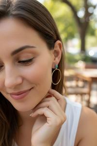 Pendientes de turquesa, joyas de turquesa, pendientes de plata esterlina, Boho, SKU 6102