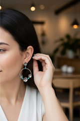Aretes de Aro Turquesa Plata de Ley, AE-6752