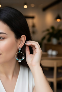 Aretes de Aro Turquesa Plata de Ley, AE-6752