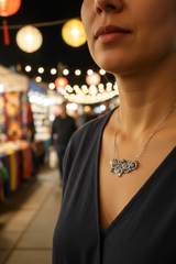 Natural Turquoise Floral Necklace AR-6754