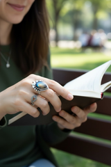 Bague en forme de marquise labradorite, AR-6708