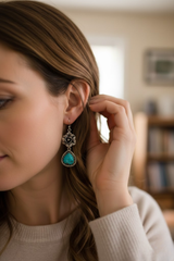 Wild Sky Petals — Turquoise Earrings, AE-7468