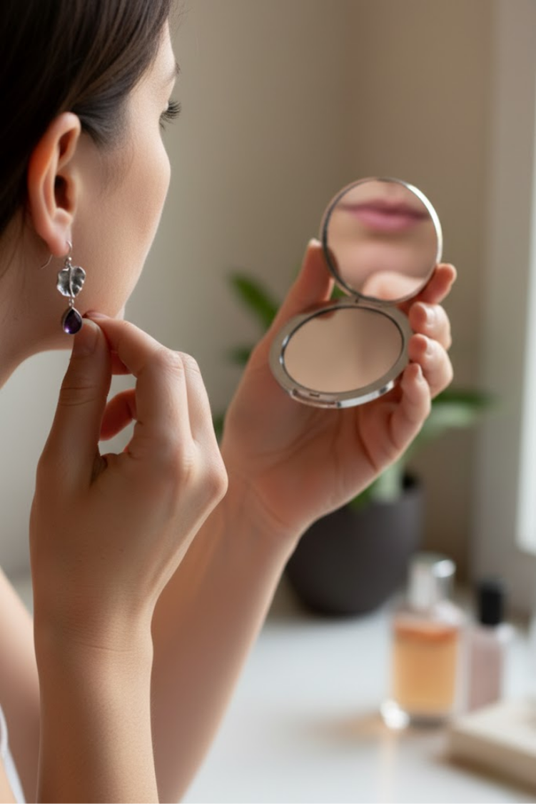 Amethyst Leaf Earrings, AE- 7223