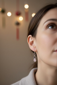 Rose Quartz Earrings, AE-7283